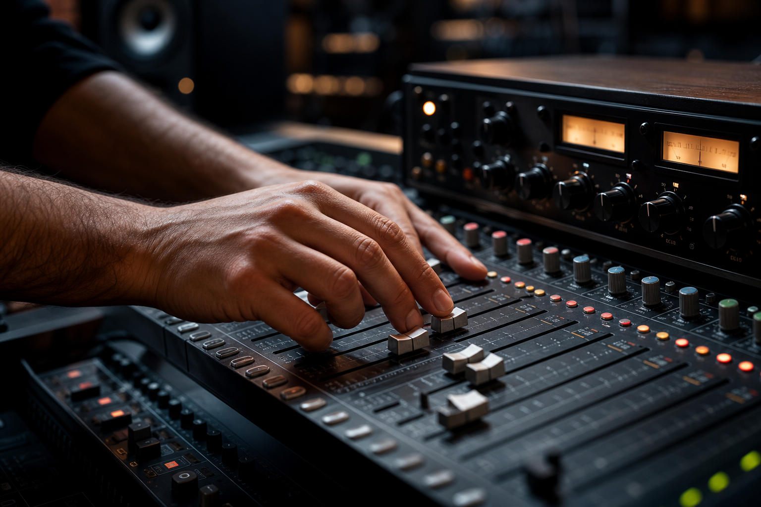Regolazione della console nello studio AudioMaster